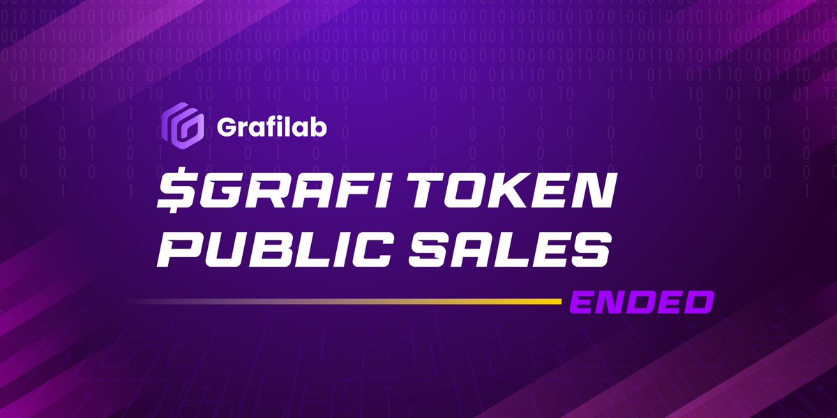 📢 Grafilab Public Sale Has Ended! 🚀

We’re incredibly grateful for the support from our community and early backers who share our vision for the future of AI. 🙌🙌 

But this is just the beginning—more sales are coming on various launchpads, so stay tuned! 🔥

To fuel long-term