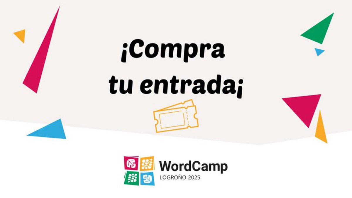🌟 ¡WordCamp Logroño 2025 está en marcha! 🌟

🍷 Tecnología, innovación y cultura vitivinícola se unen en la primera WordCamp Riojana.

📅 23-24 mayo
📍Centro de la Cultura del Rioja (CCR)

¡Compra tu entrada!

🎟️ logrono.wordcamp.org/2025/comprar-e…

#WCLOGROÑO25