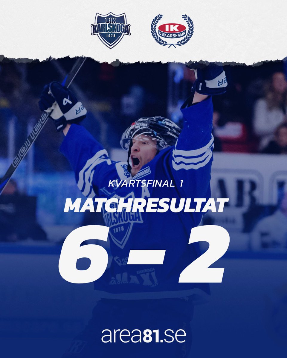 Vi tar ledningen!

Bofors vinner kvartsfinal 1 med 6-2 hemma i Nobelhallen och tar därmed ledningen med 1-0 i matcher 🤝

Målskyttar för Bofors är Kalle Jellvert *2, Johan Motin, Eskild Bakke Olsen, Hugo Lejon och Alexander Leandersson.

#BIKKarlskoga #StoltaBIKARE