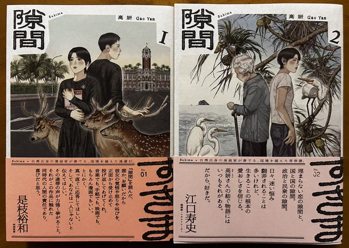 高妍さん「隙間」①②。焦燥と息苦しさ、心に突き刺さるような葛藤。娯楽という範疇からは大きく飛び出している漫画なんだろうけど、読まずにはいられないし読んでよかったと思える漫画。 