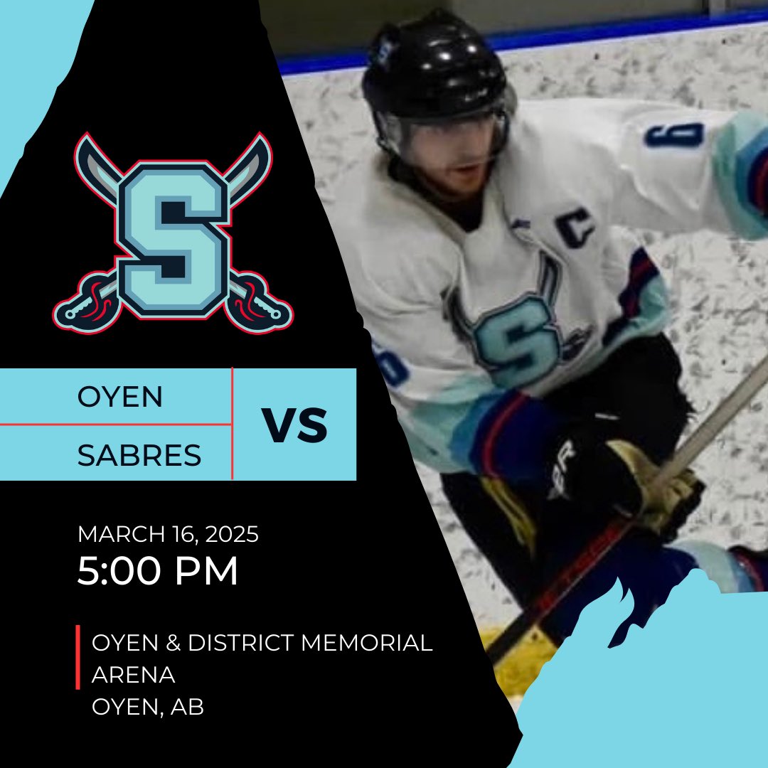 GAME DAY!! Sabres hit the road for Game #2 against the <a href="/oyen_eagles/">Eagles</a>. Puck drop is 5:00. Still a couple spots left on the bus if anyone is looking for a Sunday Funday!