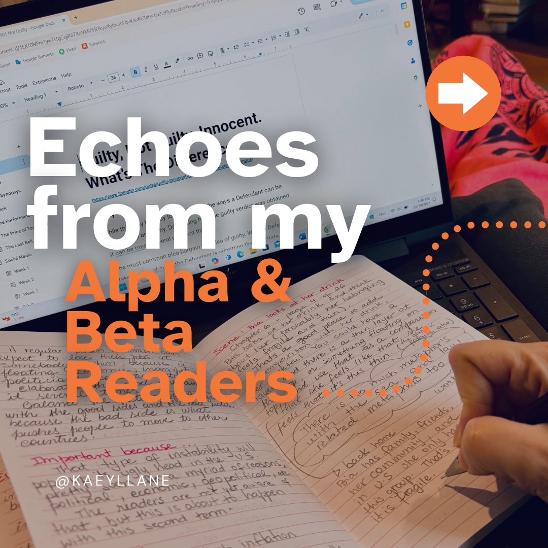 Kaeyllane_Dias's tweet photo. The feedback from my alpha & beta readers on Not Guilty has been unforgettable. Seeing Bia’s story resonate so deeply is everything. Thank you for your time, thoughts, and support! 💛 #notguilty #writerscommunity #betareaders #alphareaders
#nowquerying #amwriting https://t.co/qSoGXowtVa