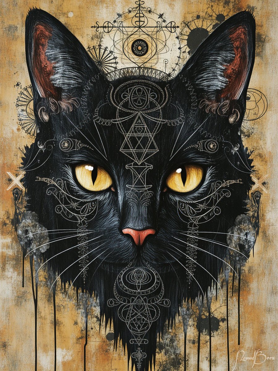 NomadBocu's tweet photo. 🐈⬛ Bocu style mysticism
#NomadBocu #AdventureCat #OilPaintingArt #AIArt #MysticVibes #FelineWisdom #AncientSecrets #BlackCatMagic #HiddenTruths #BeyondTheVeil https://t.co/wIICdCDbaa