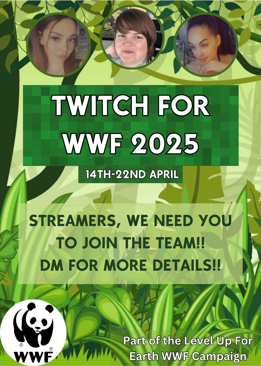 TimeSimer's tweet image. Hey friends and fellow streamers!!! 

We are raising more for @WWF_streamers next month and we want you to join our team!!! Drop a message or DM if you want to join!! 

Last year our team raised over $16,000 , and I&apos;m so excited to see what we do this year!!!

#WWF #twitch