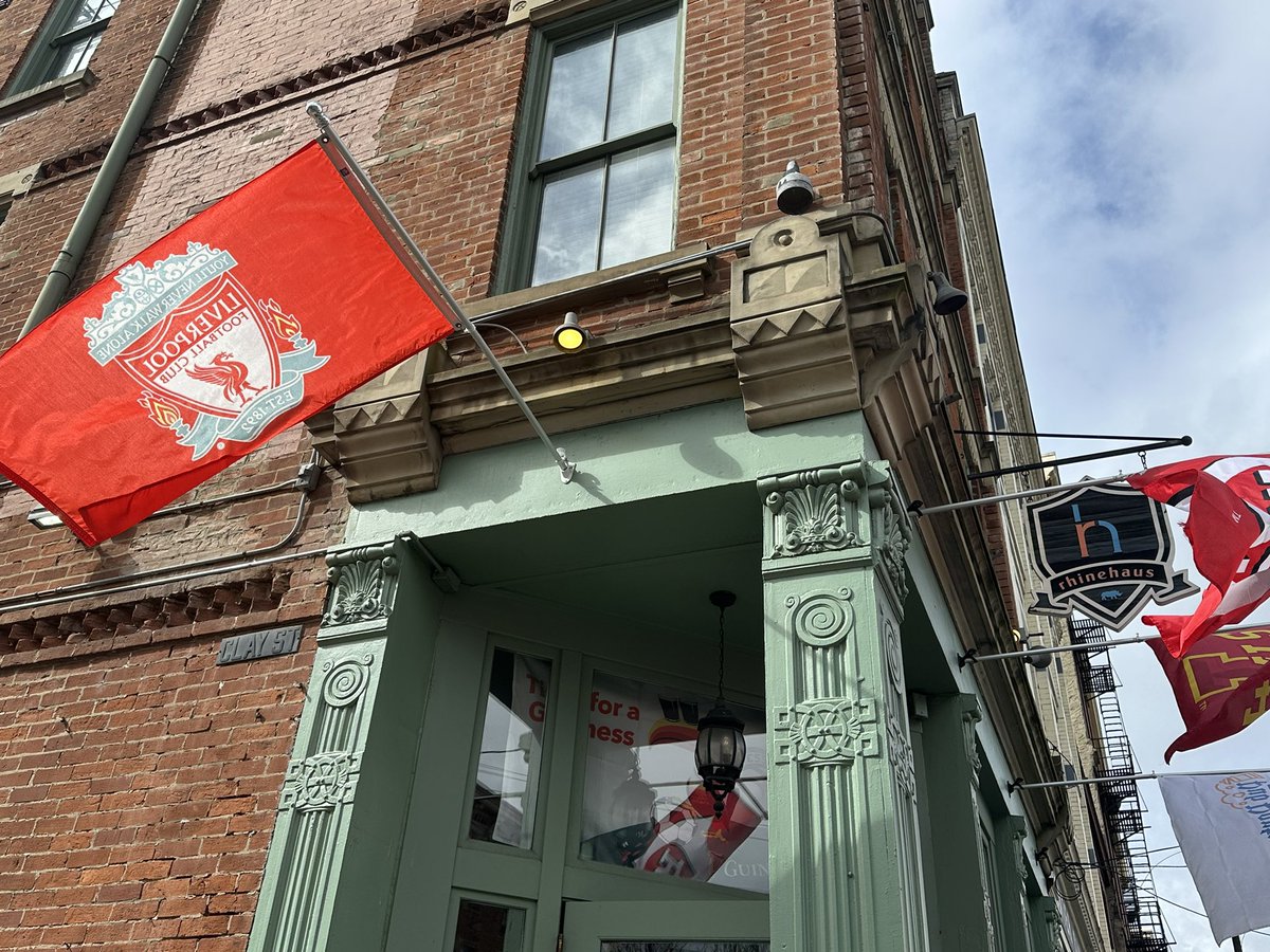 olsc_cincinnati's tweet photo. Over an hour before kickoff, the bar was already starting to pack in with Liverpool fans ready for the Cup Final at Rhinehaus!

It’s almost time. Up The Reds! 🔴
#CarabaoCup #Liverpool #CupFinal https://t.co/EoqmxpZteR