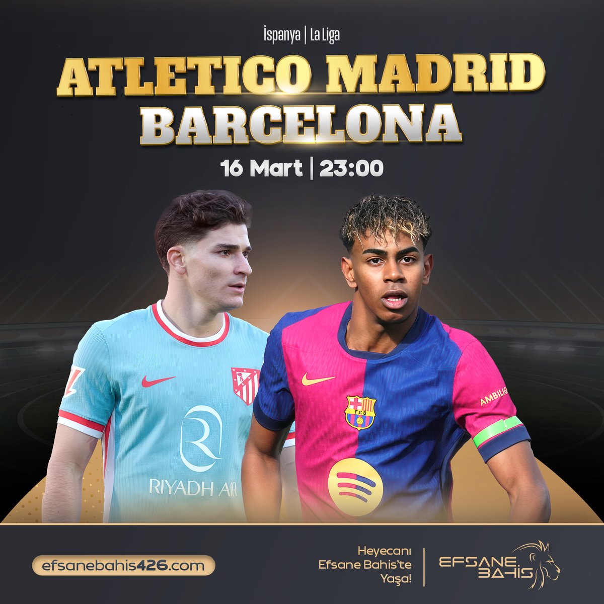 Efsane Bahis'le Pazar Bülteninde Efsane Karşılaşmalar Sizlerle!

 ⚽️#Fenerbahçe  -#Samsunspor
 ⚽️#AtletıcoMadrıd -  #Barcelona

 Efsane Oranlarla Bahis Almak İçin:efsanebahis426.com