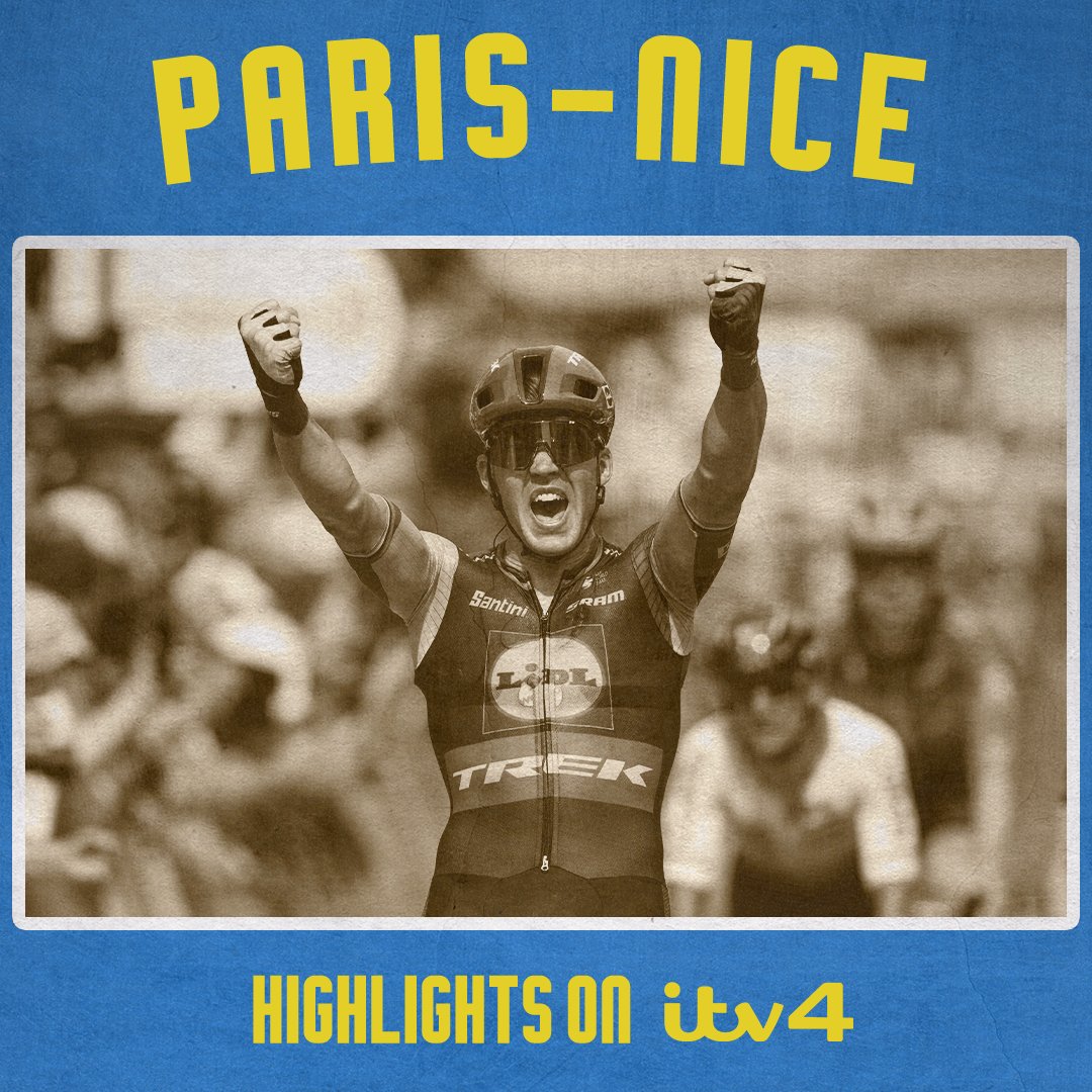 Highlights from Paris-Nice 2025 on ITV4 at 6.30pm tonight! 🚲

#ITVCycling | #ParisNice