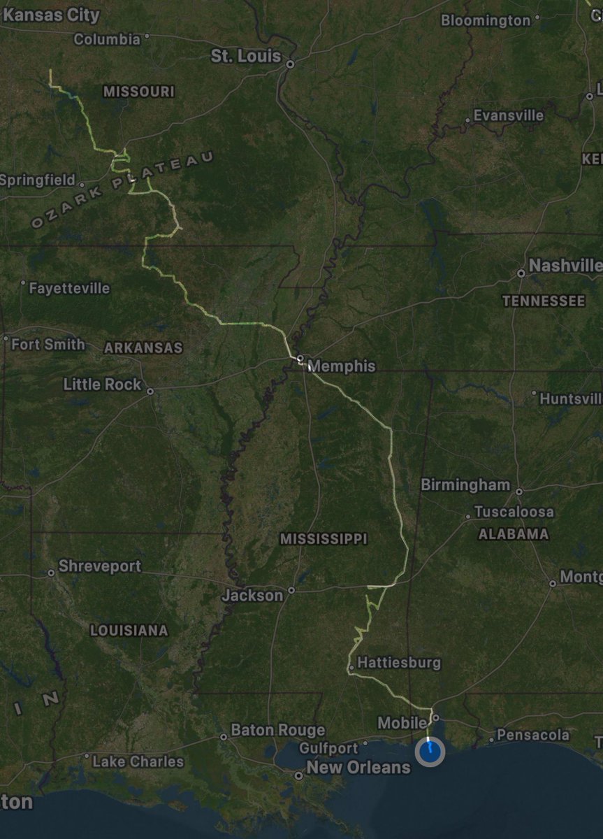 ChacingTheStorm's tweet photo. This was our route for this chase!
#mowx #arwx #mswx https://t.co/NMKScWWhjS
