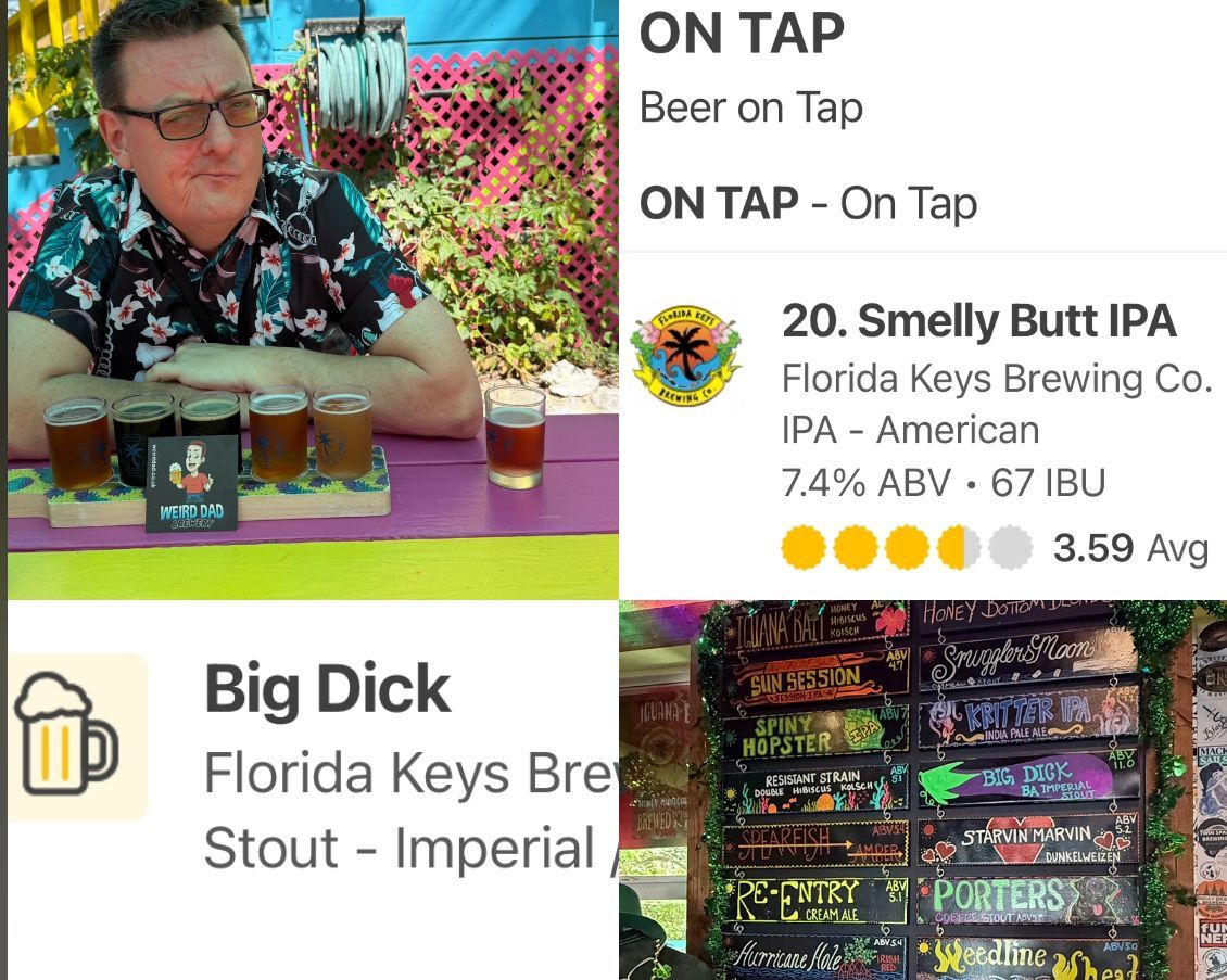 At Weird Dad we love our beer names. However, even we would gasp at having a big dick followed by a smelly butt @floridakeysbrewery
