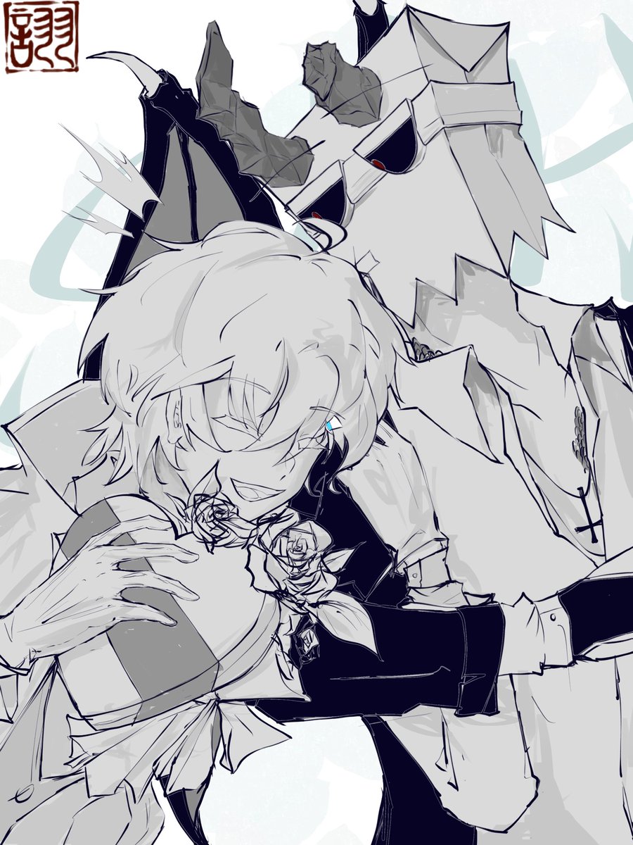 XuSlugfest's tweet photo. 是『人魔反转』AU的白色情人节内容。因为近期才登上X所以迟发了。是非常可爱的小情侣。。
#villainous #villainousau #heroic #heroicau #whitehat #slug #swh #drslug https://t.co/7x6VNZ7EUv