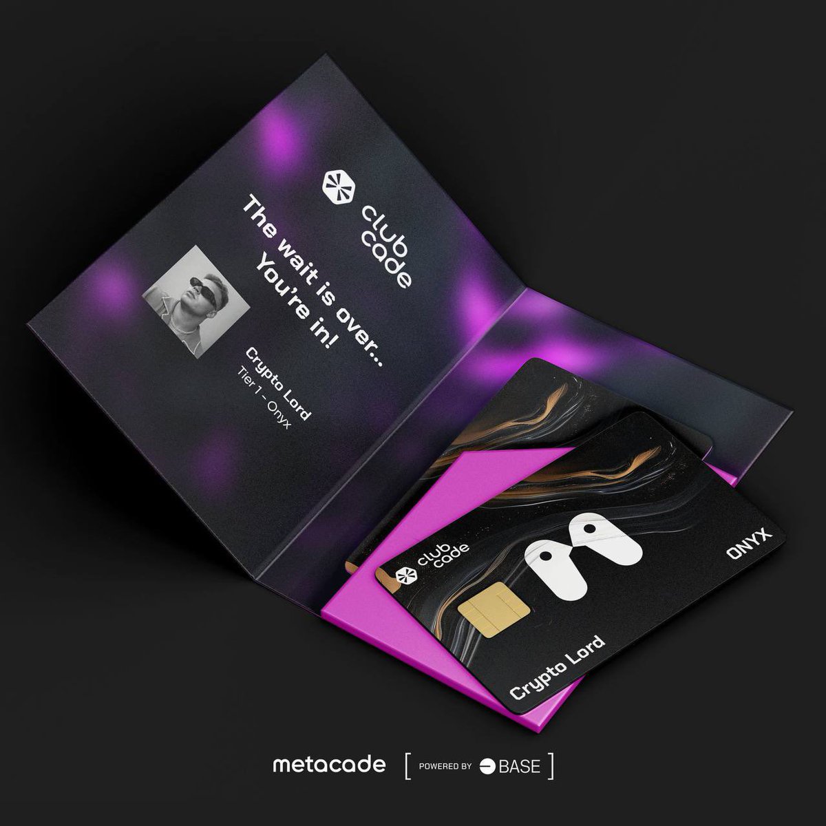 Thecryptolord_'s tweet photo. BOOOM! 🔥 💳 🟣

Officially a $MCADE Onyx Tier 1 certified ! 

Massive shoutout to @Metacade_ for sorting this card out for me

Super exciting times ahead, and I can’t wait to show you legends the perks and benefits! 

Applications are open now - https://t.co/wPbyOV8LHN https://t.co/pyUe320EKG