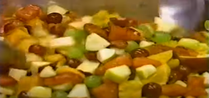 How many different types of fruit are in this fruit salad?