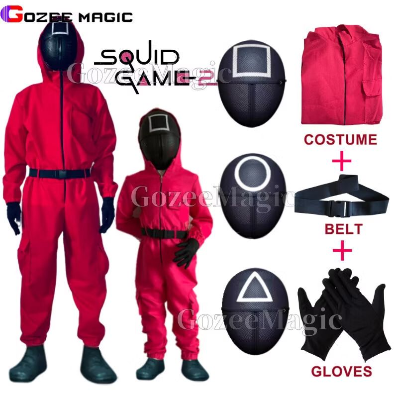 AzlanNFT's tweet photo. Check out Adult&amp;Child Squid Game Cosplay Costume Jumpsuit Mask Belt Gloves Full Set Men and Women Halloween Party Cos Clothing for RM63.97 - RM76.87. Get it on Shopee now! https://t.co/hwnf7kqh3Y https://t.co/sVMcsH8X1O