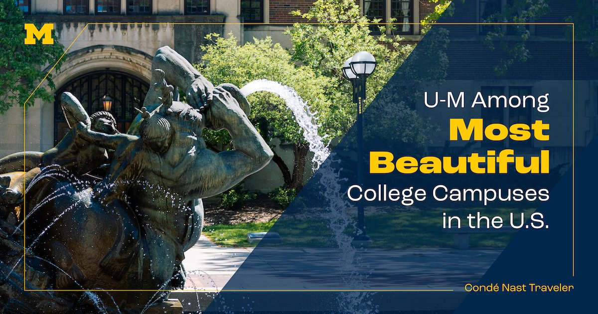 U-M is one of the most beautiful campuses in the U.S., according to Condé Nast Traveler. With gothic-inspired architecture, botanical gardens, and plenty to do in Ann Arbor, we have to agree! See the list: myumi.ch/QwNzy #GoBlue #AnnArbor