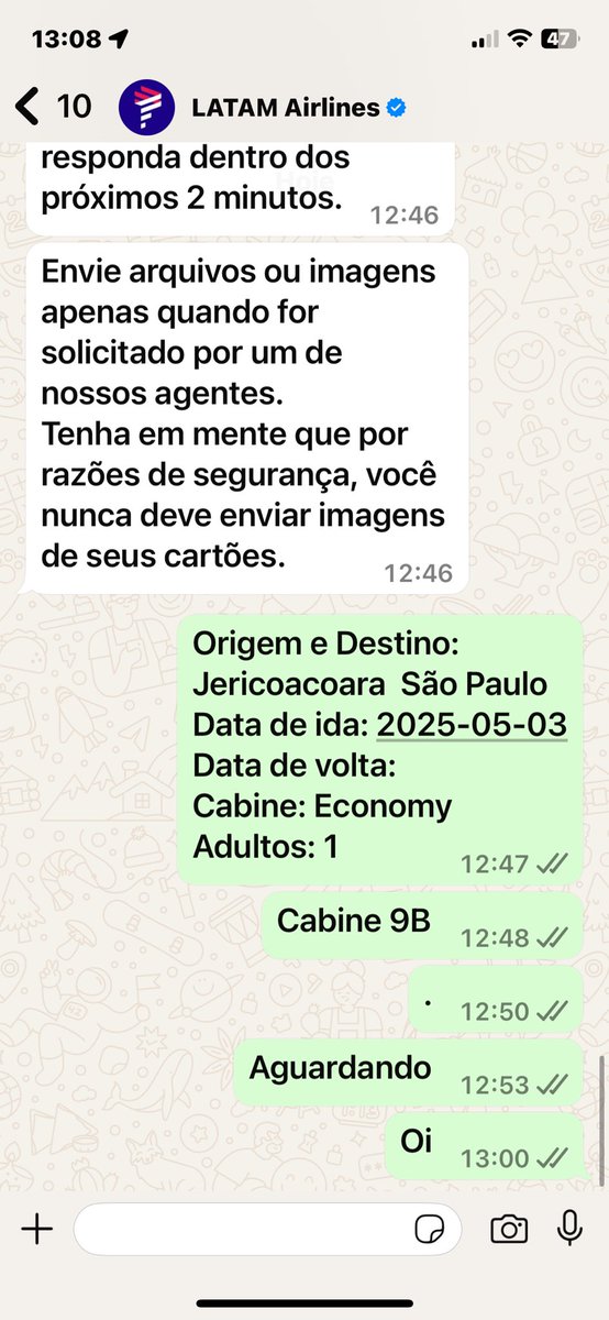 fabioalvimklein's tweet photo. @LATAM_BRA 
5 tentativas de compra e nada. 1: erro no sistema. 2: no pagamento, obrigaram a finalizar no Whats, que não responde. 3: diz que não tenho milhas, mas tenho (tenho provas). 4: 0300 não funciona! 5: minutos depois o preço dobrou! E agora?? Quero voar c/ minha esposa! https://t.co/NzxCv2rslG