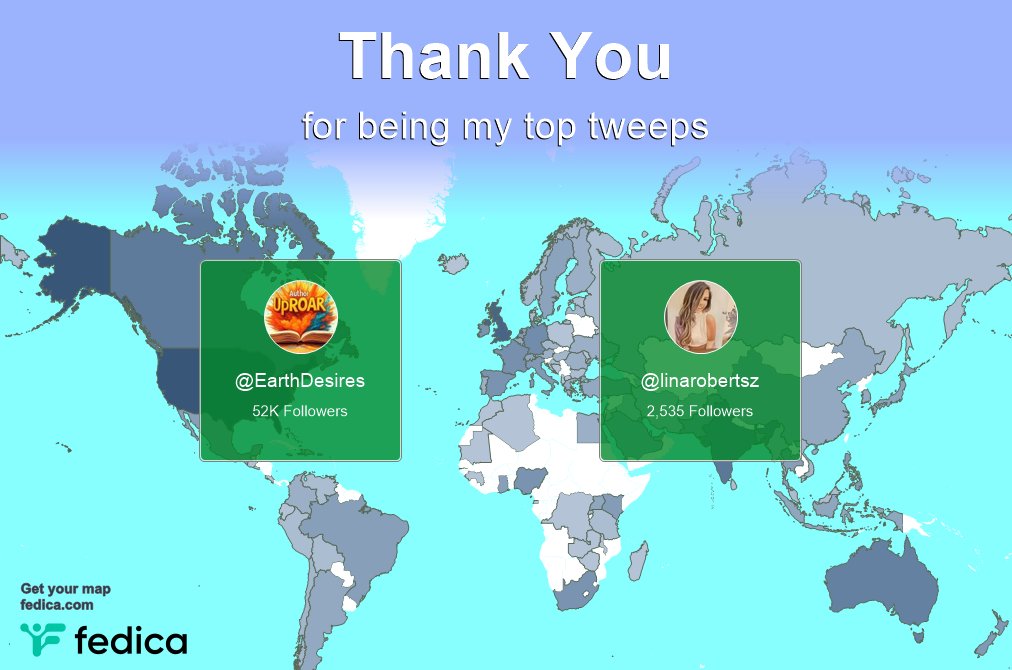 Special thanks to my top new tweeps this week <a href="/EarthDesires/">Author UpROAR</a>, <a href="/linarobertsz/">Evangeline Roberts (Artist)</a>