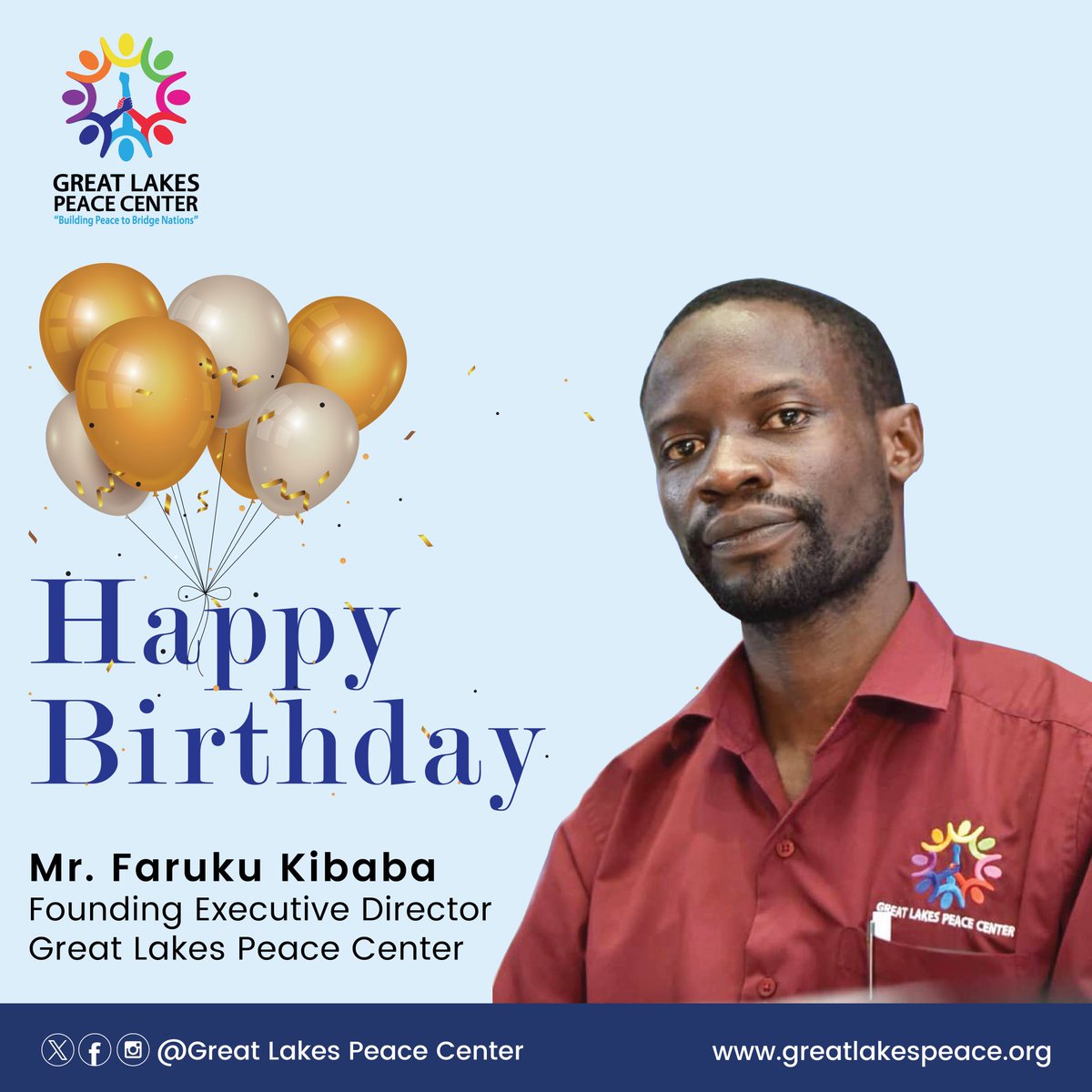 Great Lakes Peace Center (@glpcug) on Twitter photo #BirthdayCelebration
Join us as we wish our founding Executive Director <a href="/FarukuKibaba/">Faruku Kibaba</a> a happy birthday.
More life, more wins chief 🎂🎂 #BirthdayCelebration
Join us as we wish our founding Executive Director <a href="/FarukuKibaba/">Faruku Kibaba</a> a happy birthday.
More life, more wins chief 🎂🎂