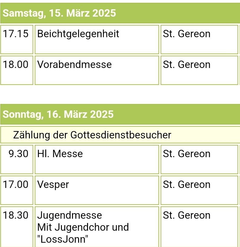 Stanislaus2210's tweet photo. Es wird ja immer viel gejammert, daß selbst am #Sonntag kaum noch #Gottesdienste in den #Kirchen stattfinden. Am nun zu Ende gehenden 2. #Fastensonntag können wir uns in #Köln-#Merheim nicht beklagen. Der #Altar wurde nicht kalt. https://t.co/2Xz8CwQpAH