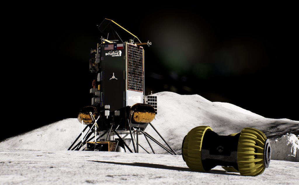 Surdys_ciencia's tweet photo. El rover Yaoki de @yaoki_space_g logró tomar algunas fotos de la superficie lunar donde claramente se puede ver una de las patas de Athena partida. A juzgar por el ángulo de la foto el rover no logro llegar a la superficie de la Luna #WhatYaokiSee #YAOKI #Athena #IM2 https://t.co/krMqw8C4ES