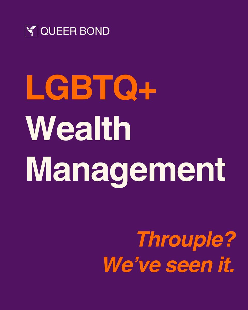 At QUEER BOND, we believe financial planning and wealth management should feel comfortable, inclusive, and judgment-free.

As a team of LGBTQ+ financial experts, we’re proud to serve the queer community. 

Visit us at buff.ly/X5hRukP to learn more.

#LGBTQFinance