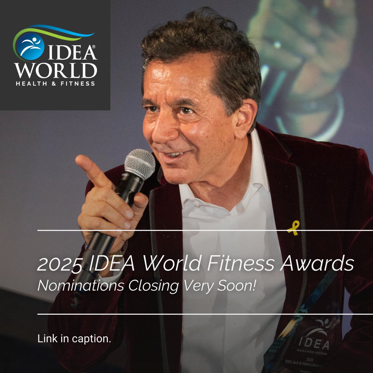ideafit's tweet photo. 🚨 Last chance to nominate! 🏆 The 2025 IDEA World Fitness Awards deadline is now March 23! Recognize the trainers & leaders shaping fitness.
Submit today! 📢 https://t.co/t8yOlyUvcY
#ideafit #fitpro #fitnessprofessionals #ideaworld #ideaworld2025 https://t.co/8kt2Vc982f