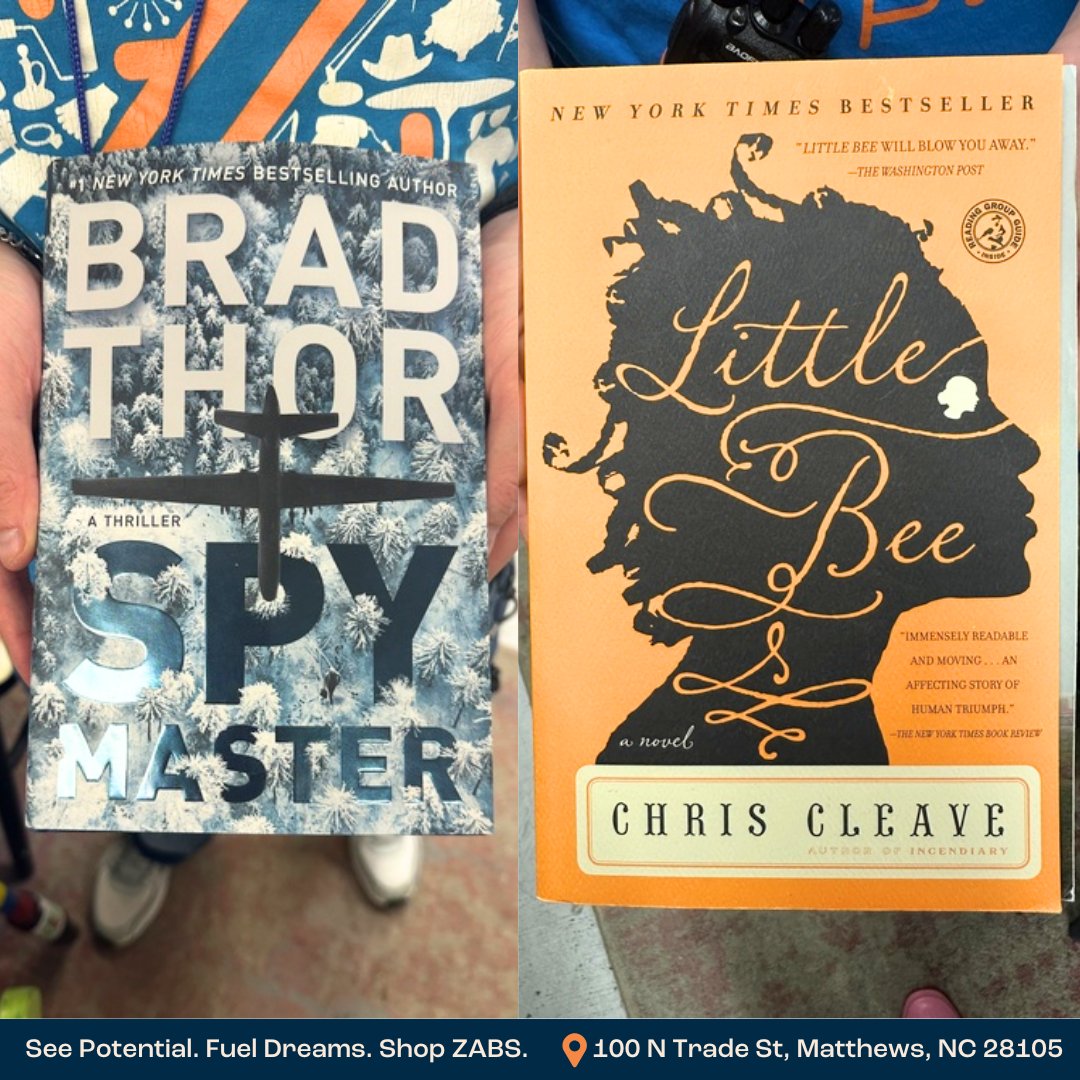 ZabsPlace's tweet photo. ✨ Looking for your next book club pick? Sarah and Aaron teamed up to sort through our duplicate books to share with you this #SundayShopDay!
Stop by today to explore these titles and find your next great read.
📍 100 North Trade Street, Matthews, NC 28105 https://t.co/i4mulal6gX