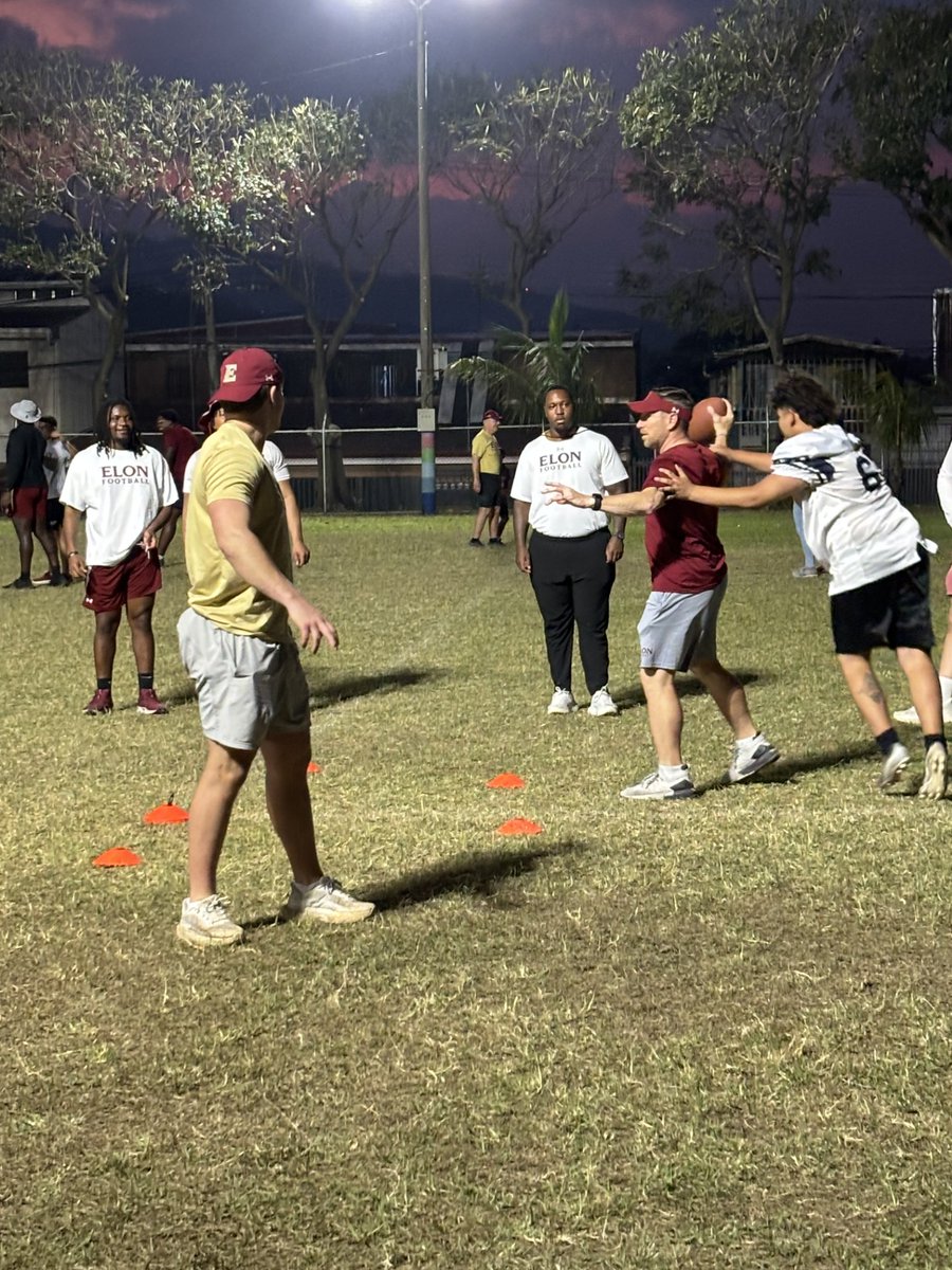 ElonFootball's tweet photo. Day one in Costa Rica for our spring break Global experience! We landed in San Jose and hosted a clinic for Costa Rican football players. #AED #PhoenixRising https://t.co/tLc4d065wN