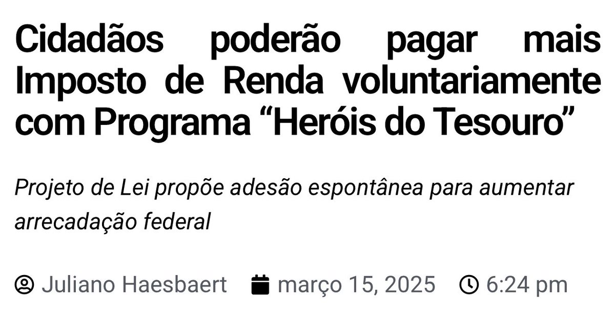 Toda vez que você reclamar que está pagando impostos demais e alguém vier criticar, dizendo que o imposto é importante, mande essa matéria pra essa pessoa e chame de Herói do Tesouro!