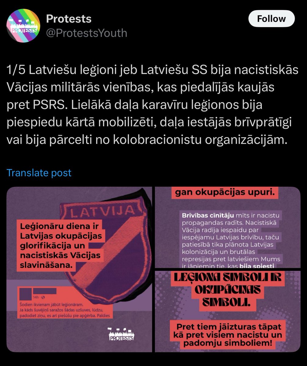 16. marts. Viss tāds kluss, mierīgs, nevienas pašas provokācijas, medijos virsraksti neitrāli, Ždanoka un Filips Greiems kaut kur stūrī pūst.

Progresīvie: 📢 NACISMA 😨 GLORIFIKĀCIJA 🗣️ ❗️

Gaidām 9. maija nemirstīgo atceres gājiena postu. Wtf, kas tajā kantorī notiek?!