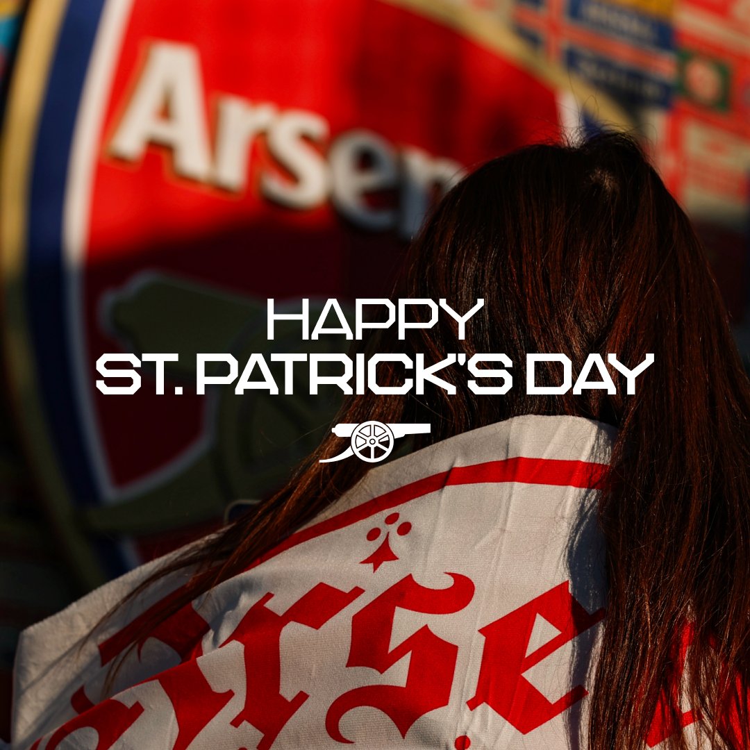 Arsenal's tweet photo. Happy St. Patrick's Day to all Gooners celebrating 🍀 https://t.co/LTzr2LW7iG
