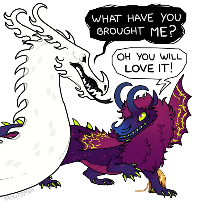 (3/3) Grym is a traditionally evil dragon, but with some extra razzle-dazzle pizzazz 🪩✨ 