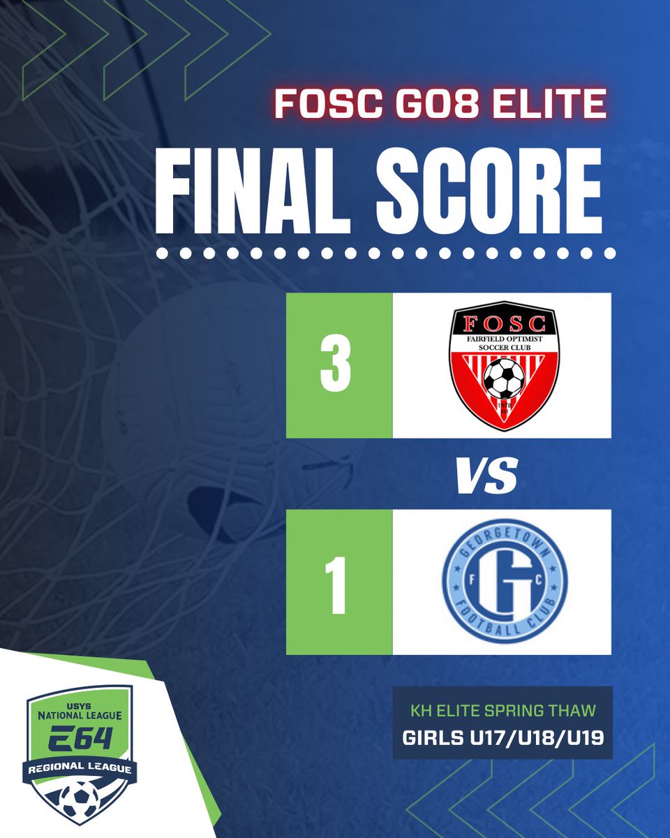The final this morning from the KH Elite Spring Thaw ➡️ a 3-1 win for #FOSCG08Elite. Goals were scored by Lydia Kemper, Katie Atkinson, and Laila Jarrett. Lydia Kemper also recorded an assist.

The ladies are headed to the finals at 3:05pm at Sycamore HS!