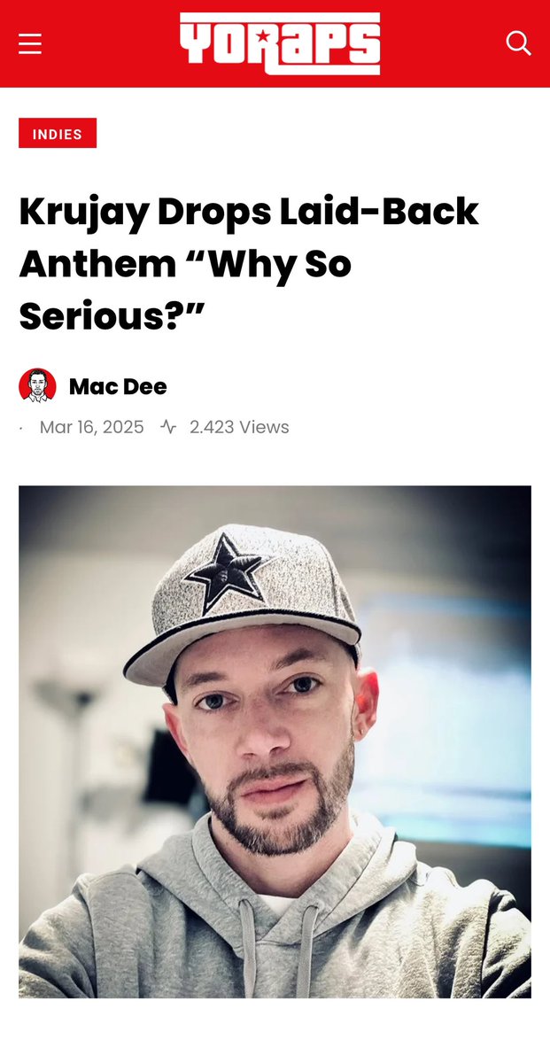 Krujay's tweet photo. Dope read, thank you @YoRapsMagazine
https://t.co/rJ7KbEjcrZ
#WhySoSerious #YoRaps https://t.co/wZt7n0T4hA