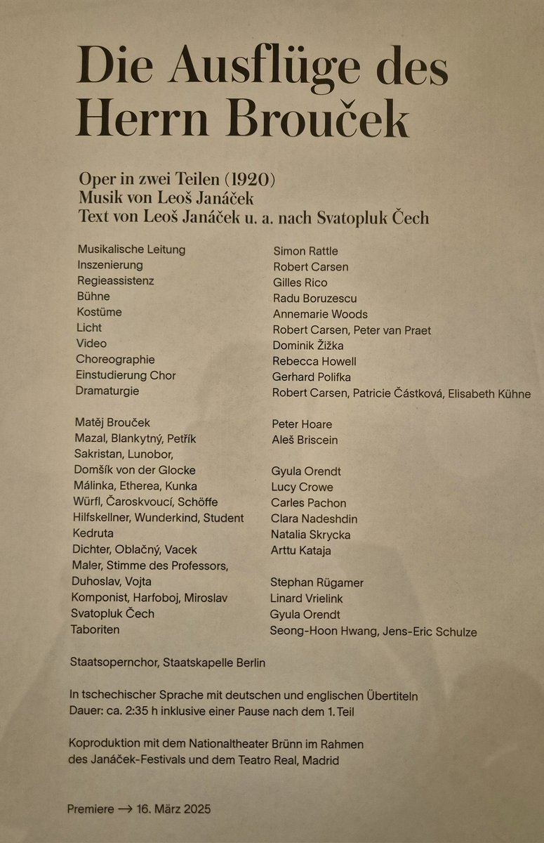 Opernjunkie's tweet photo. Mit der heutigen #Premiere von Leoš #Janáček|s #DieAusflügeDesHerrnBrouček an der #StaatsoperBerlin erlebe ich heute meine 444. verschiedene Oper 🥳🎶 https://t.co/RVOixtE77m