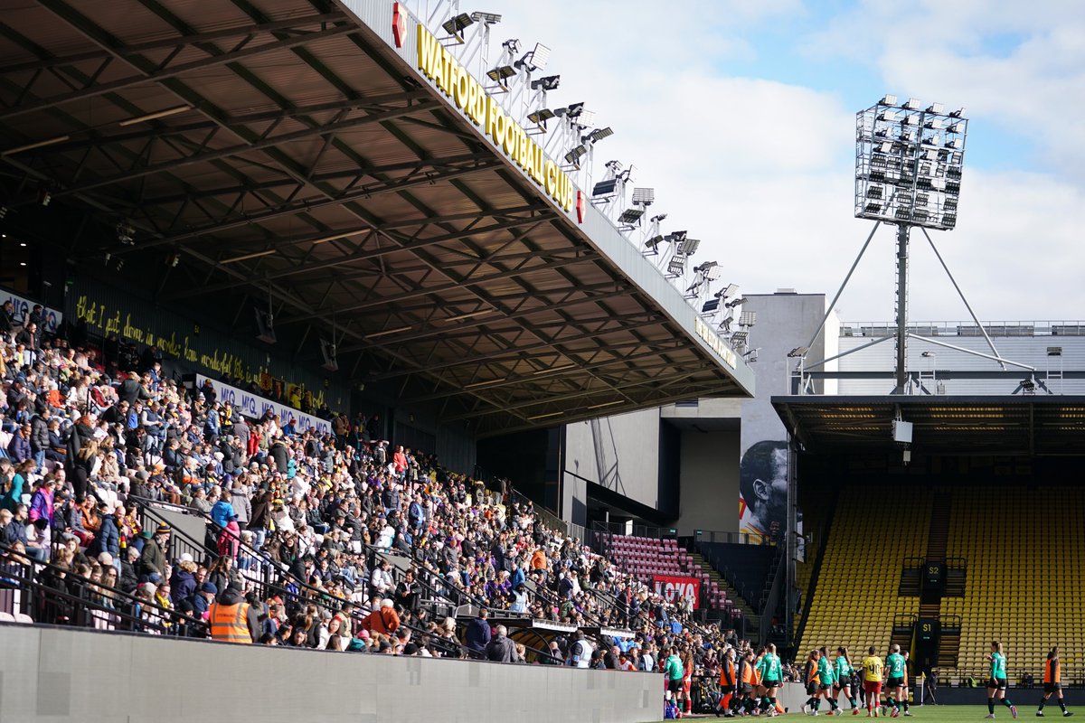 WatfordFCWomen's tweet photo. Fantastic support at The Vic this afternoon 👏 https://t.co/5lII2TPU8G