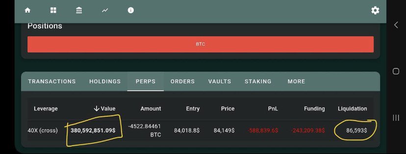 wetrackcoinsAI's tweet photo. THE BITCOIN 40X SHORT WHALE ALMOST GOT LIQUIDATED 🚨

TRADE WAS IN A -1.25M LOSS FOR A MOMENT...

THE MARKET MAKERS ARE HUNTING HIM 🚀 https://t.co/3ps1w9hHPX