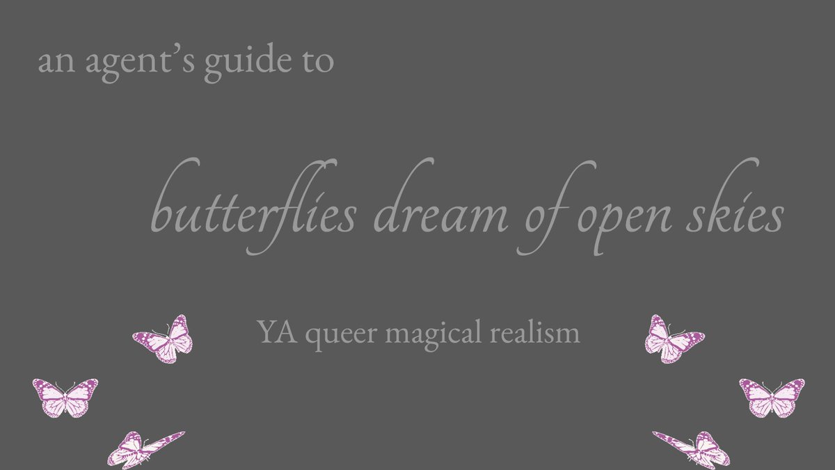 authoringmello's tweet photo. here’s an #agentsguide to BUTTERFLIES DREAM OF OPEN SKIES, my queer magical realism novel about a sad witch, a determined detective, and the mysteries haunting their rain-and-blood-soaked oregon town https://t.co/XiAF5ZLpdV