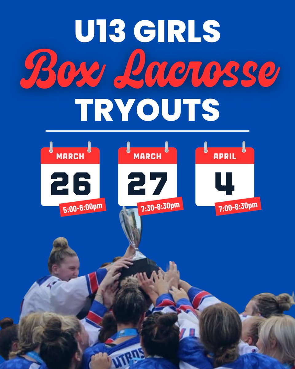 WhitbyLacrosse's tweet photo. "It's official - WMLA is offering U13 Girls Box lacrosse this summer!  Register today for the opportunity to be a part of a tradition of excellence.  Coaches Samantha Lepine, Maeya Price and Chloe Tapper are excited to get going.

More information: 
https://t.co/MdZcA5wjjK https://t.co/17167cC8Pa