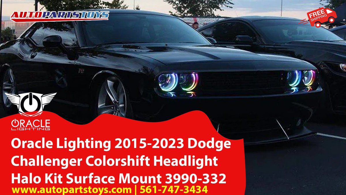 autopartstoys's tweet photo. Turn heads on the road with the Oracle Lighting Colorshift Headlight Halo Kit—designed for 2015-2023 Dodge Challengers! 

🔗 Shop Now: https://t.co/cU04V8EYxx
📞 Call Us: 561-747-3434

#DodgeChallenger #OracleLighting #CarMods #HaloHeadlights #MuscleCar #ChallengerLife #RGBLights https://t.co/wC5U2pYvMy