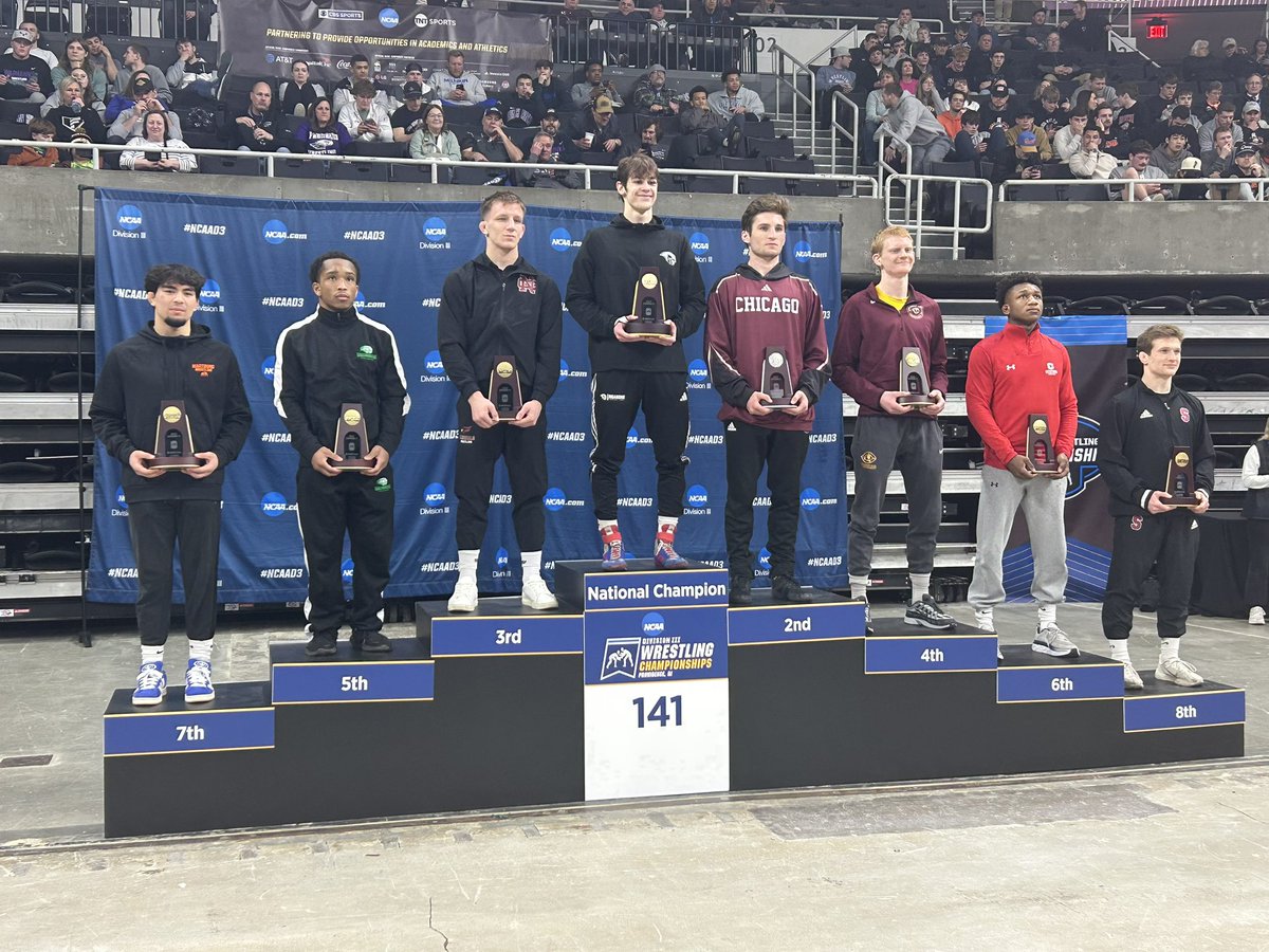UofCWrestling's tweet photo. Get a look at Sean Conway on the podium, and congrats to Coach Gentry on winning Rookie Coach of the Year!

#MaroonMade https://t.co/qUOXx6DBiN
