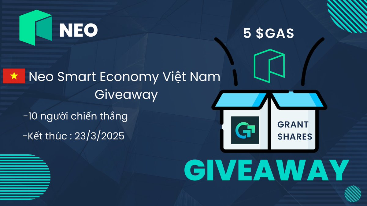 NeoCommunityVN's tweet photo. 🎁#giveaway hàng tuần cho cộng đồng $NEO Việt Nam (0.5 $GAS ➡️10 người may mắn ngẫu nhiên,nhà tài trợ
@GrantShares)
👇
1⃣ Follow @Neo_Blockchain @NeoCommunityVN
2⃣ Like, Repost,tag một vài người bạn
3⃣ Join https://t.co/Zvu0FFBC5K
⌛️23/3/2025
#CryptoGiveaway #VietNamCrypto #CryptoVietNam #Blockchain #Web3 #vietnamese