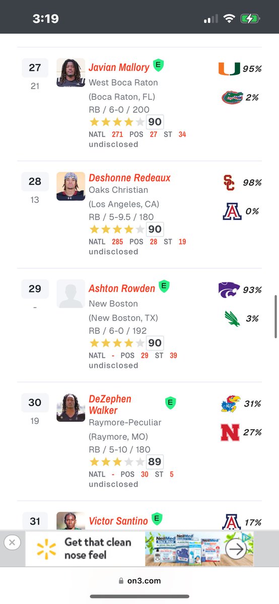 Wow!! Truly blessed to be ranked a 4⭐️ for <a href="/On3sports/">On3</a> 🙌🏾!