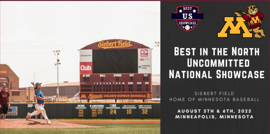 Thanks to <a href="/GopherBaseball/">Minnesota Baseball</a> and <a href="/BUSShowcase/">Best in the US Showcases</a> for the camp invite!