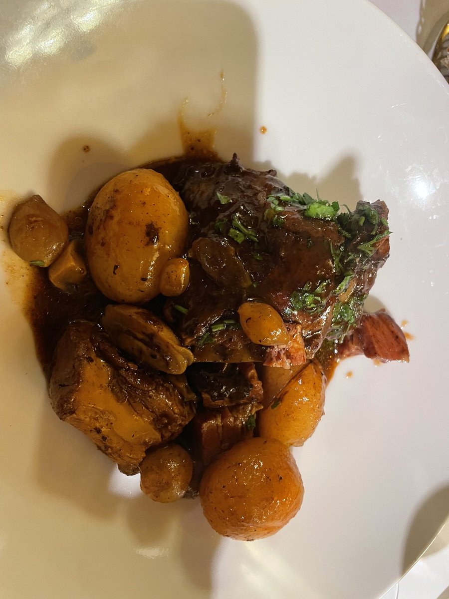 Coq Au Vin at La Procope. A restaurant that has been operating in Paris since 1686. A popular spot for Voltaire,  Balzac and Hugo. Not sure if it was a popular spot for Tara!