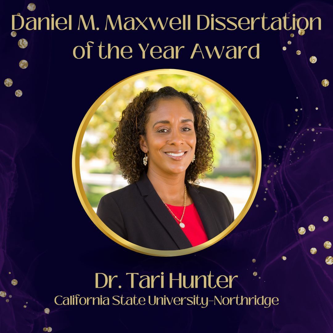 ACUItweets's tweet image. Congratulations to Daniel M. Maxwell Dissertation of the Year award winner Dr. Tari Hunter!