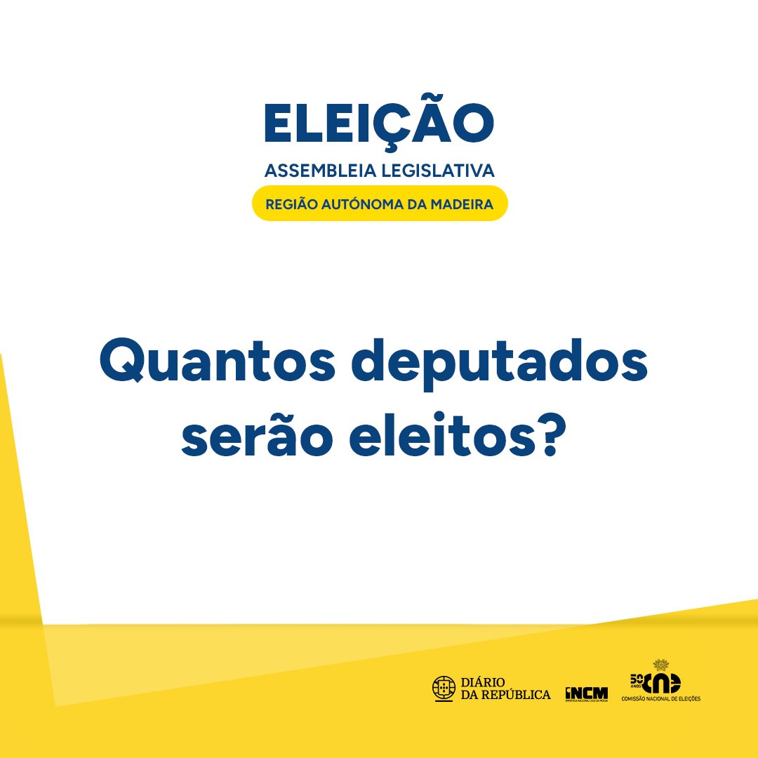 diariorepublica's tweet photo. A Eleição para a Assembleia Legislativa da Região Autónoma da Madeira acontece no próximo dia 23 de março 🗳️
Quantos deputados serão eleitos? E qual a duração do mandato? Descubra na publicação.
#diariodarepublica #INCM #CNE #ALRAM #Madeira https://t.co/RD0Oh3QtqB