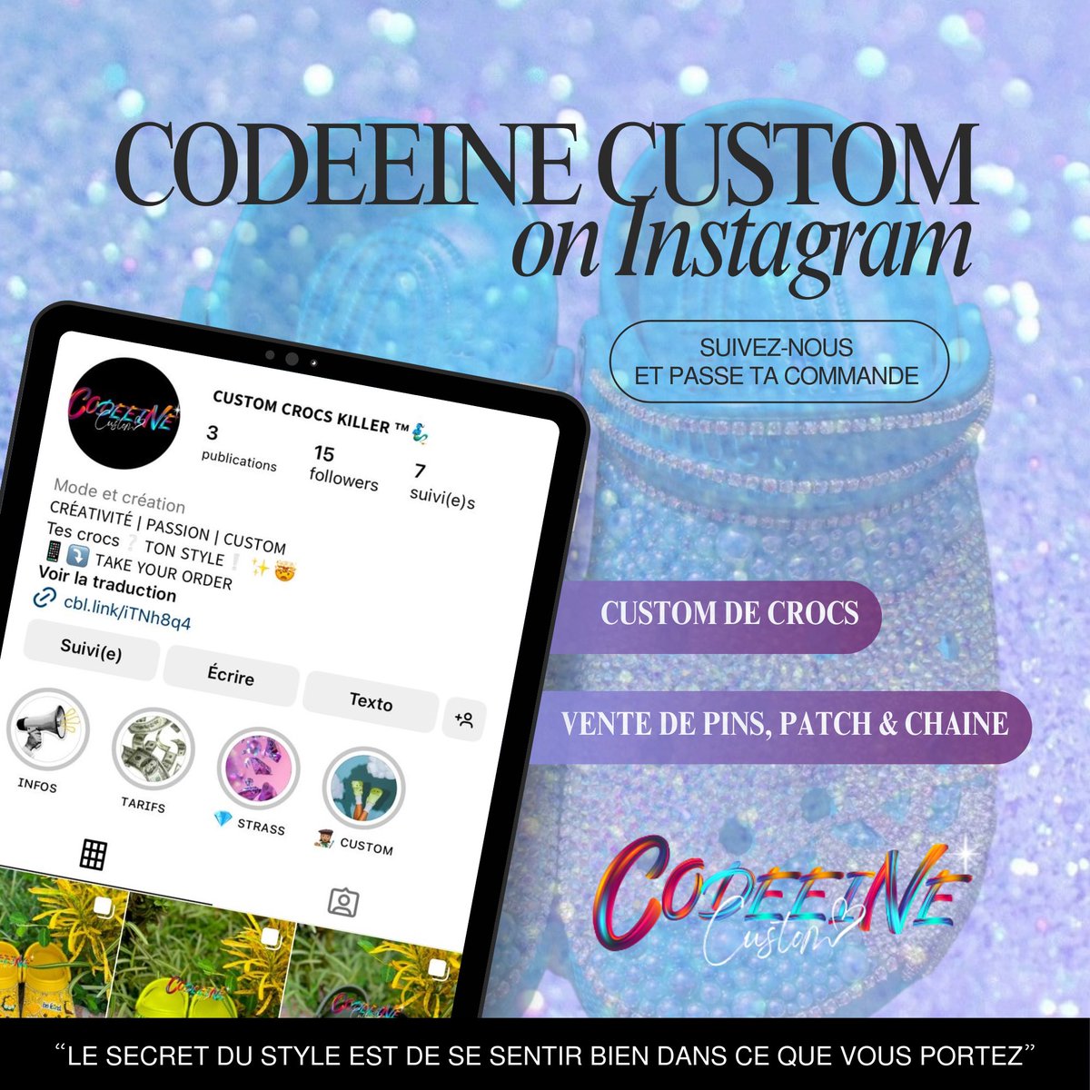Codeeine_'s tweet image. Lancement de codeeine custom 🚀
Personnalisation de crocs en Guadeloupe ! 

IG : codeeine.custom

FOLLOW US ❤️
instagram.com/codeeine.custo…
