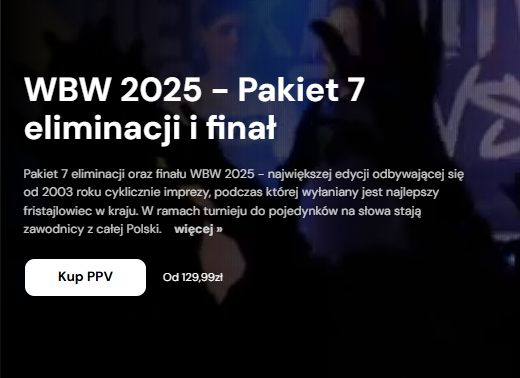 Liberkowski2's tweet photo. @wonderwoah_ @HibHobXD WBW już nie streamuje na Youtubie tylko trzeba wykupić PPV za eliminacje i finały https://t.co/zpJTvWh7Xr
