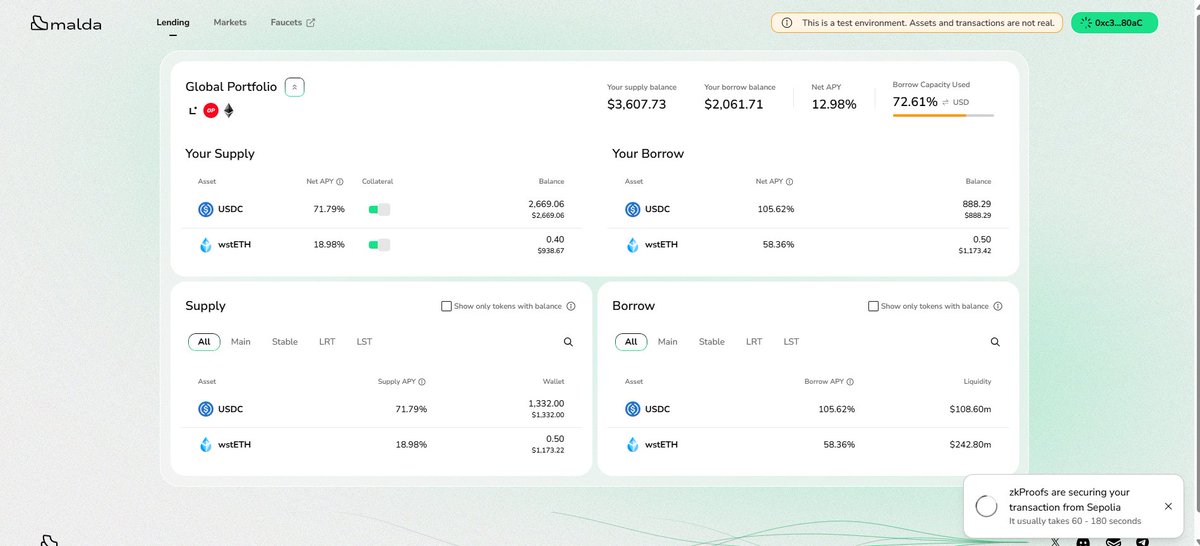 rahul05945's tweet photo. The Malda x RiscZero testnet is everything I hoped for.
Fast transactions and cross-chain support make everything work flawlessly.
I can see how this will revolutionize decentralized finance.
Malda is going to be a major player in lending! 🔥 #Malda #RiscZero https://t.co/R4aabUir7Y