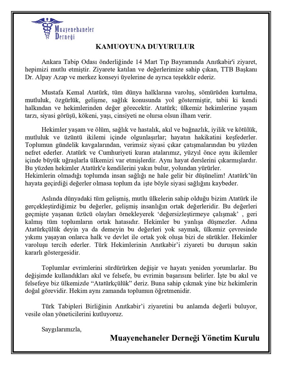 Kamuoyuna!
<a href="/ttborgtr/">Türk Tabipleri Birliği</a>